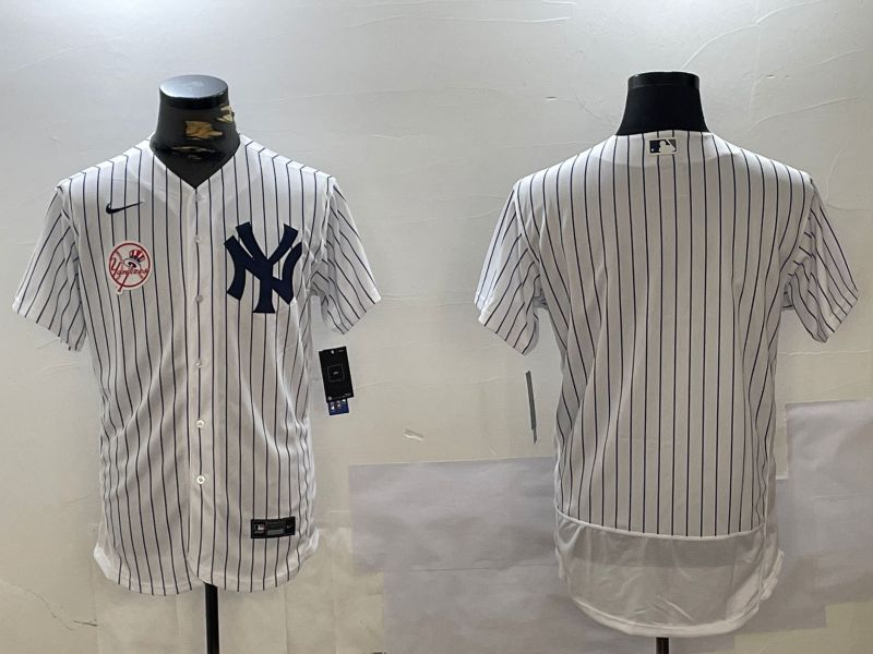 Men New York Yankees Blank White stripe Elite 2024 Nike MLB Jersey style 10161